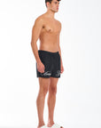 Script Swim Short in Black