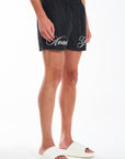 Script Swim Short in Black