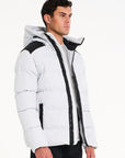 Mens bubble coat in Frost Grey