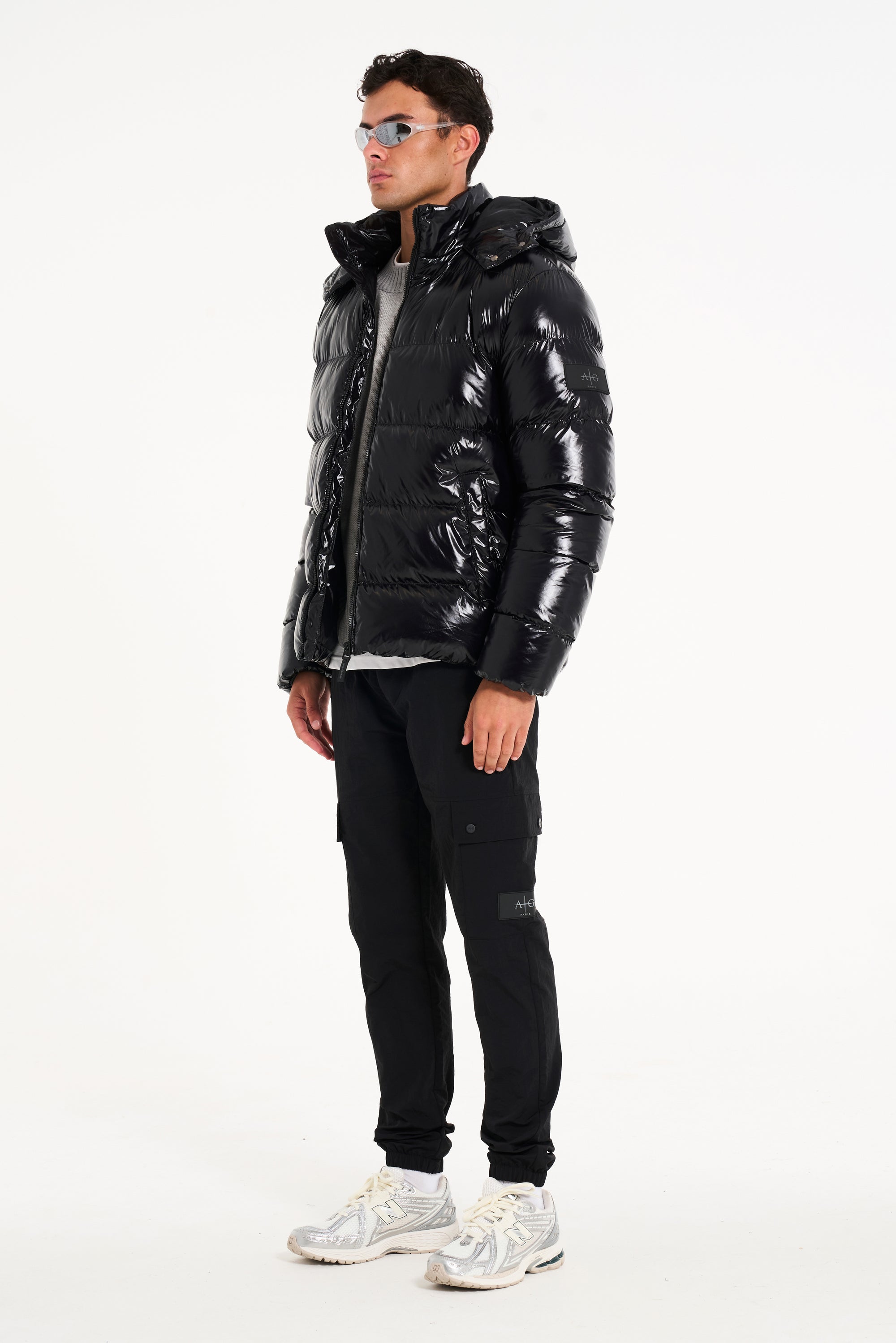 Mens black puffer jacket on sale