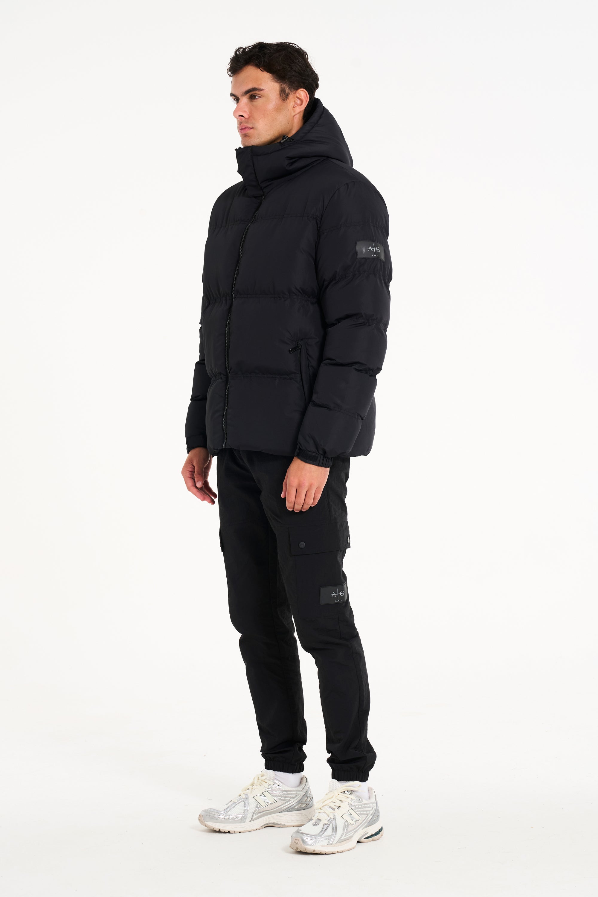 Mens black bubble coat