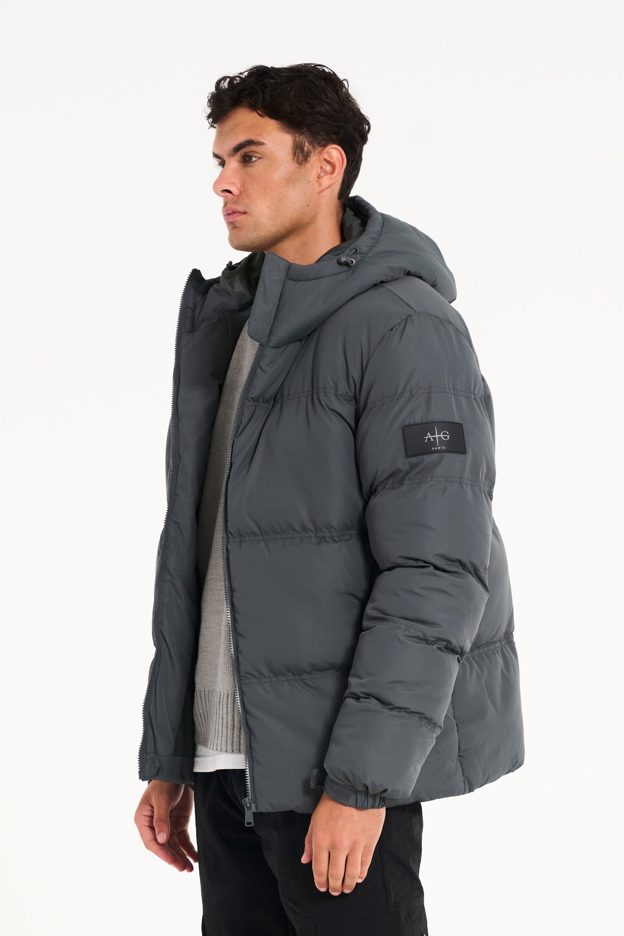 Mens puffer jacket (charcoal)