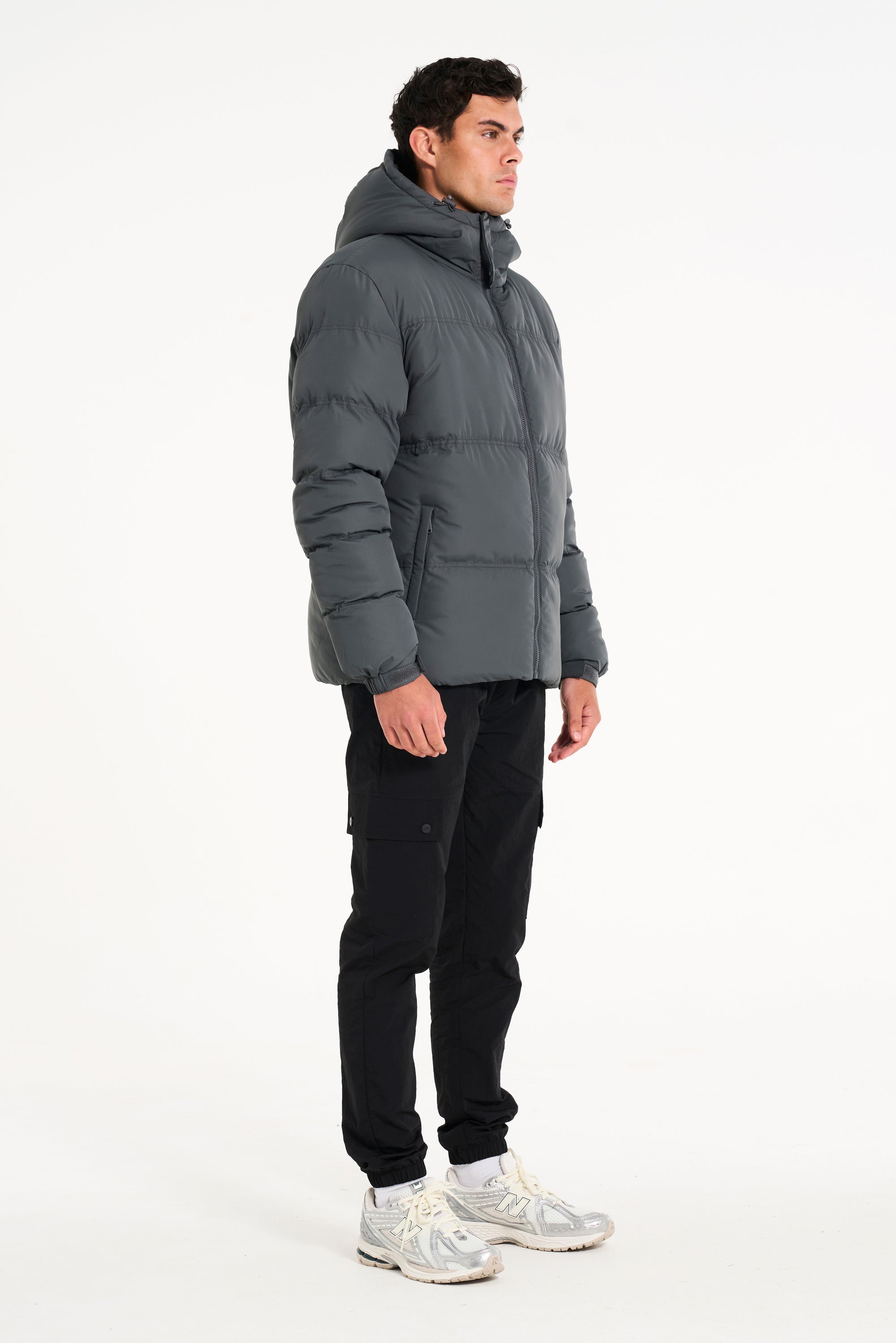 Mens dark grey puffer jacket