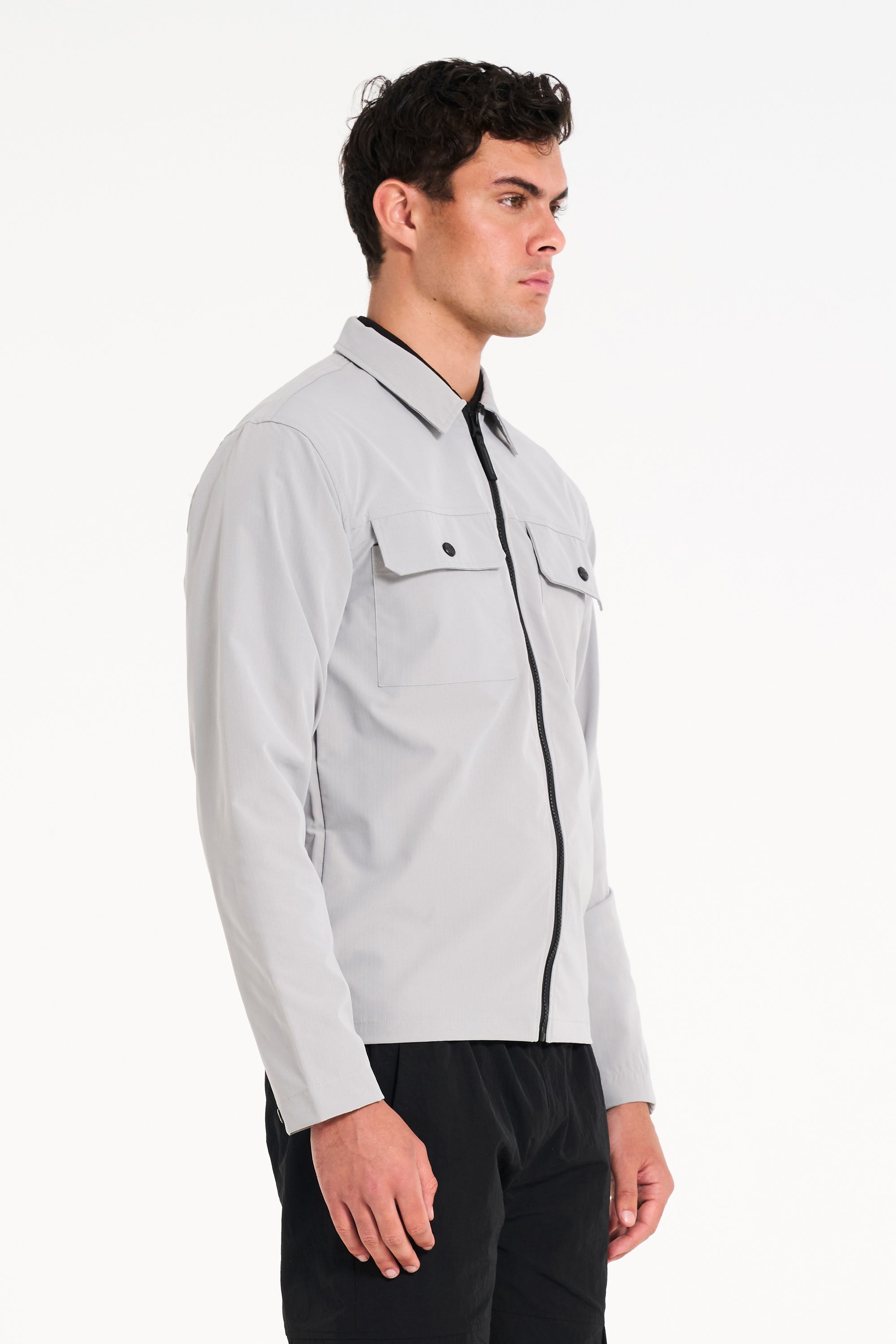 Stelth Overshirt in Ice Grey