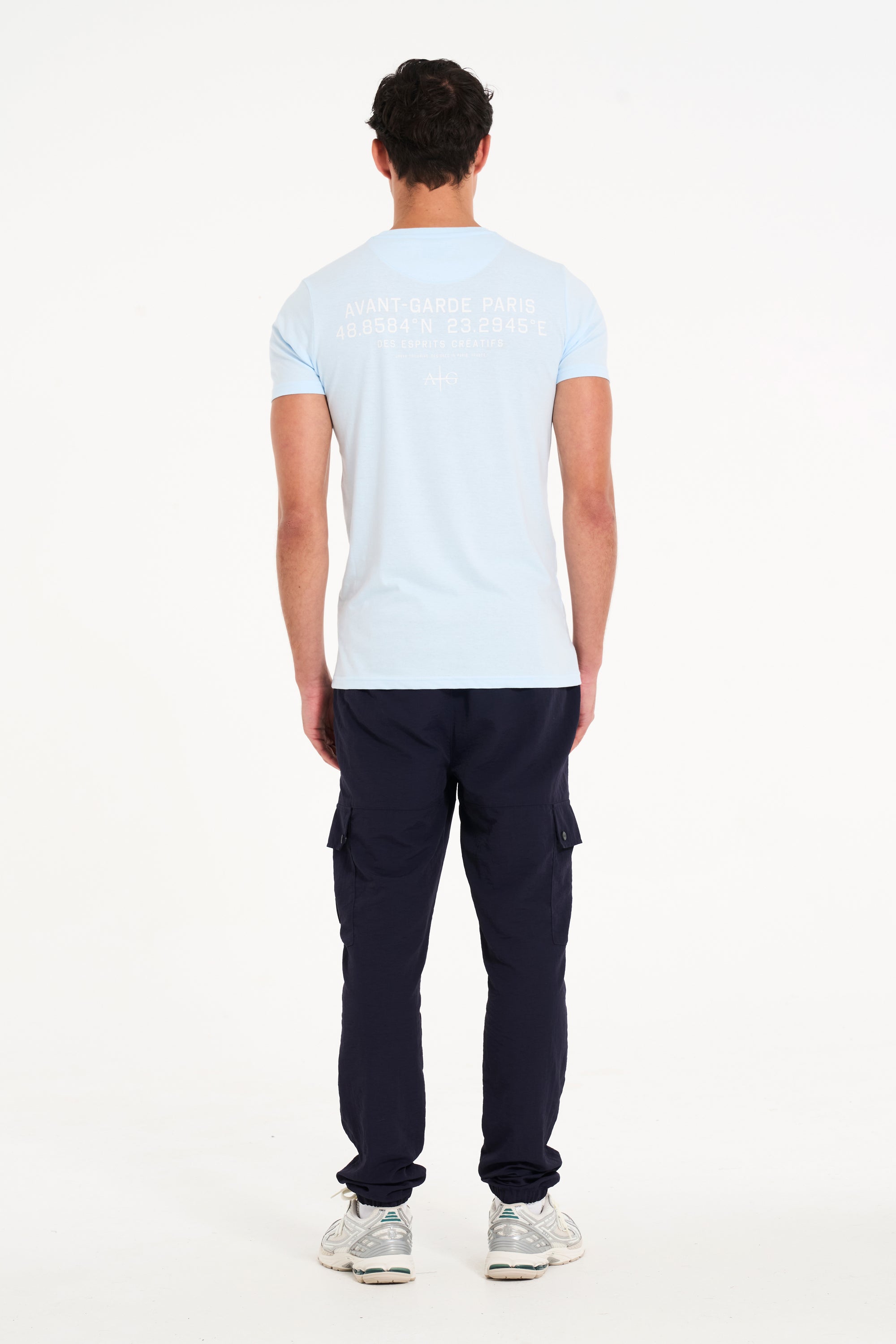 Grid T-Shirt in Sky Blue