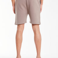 back profile of men's jersey shorts in brown