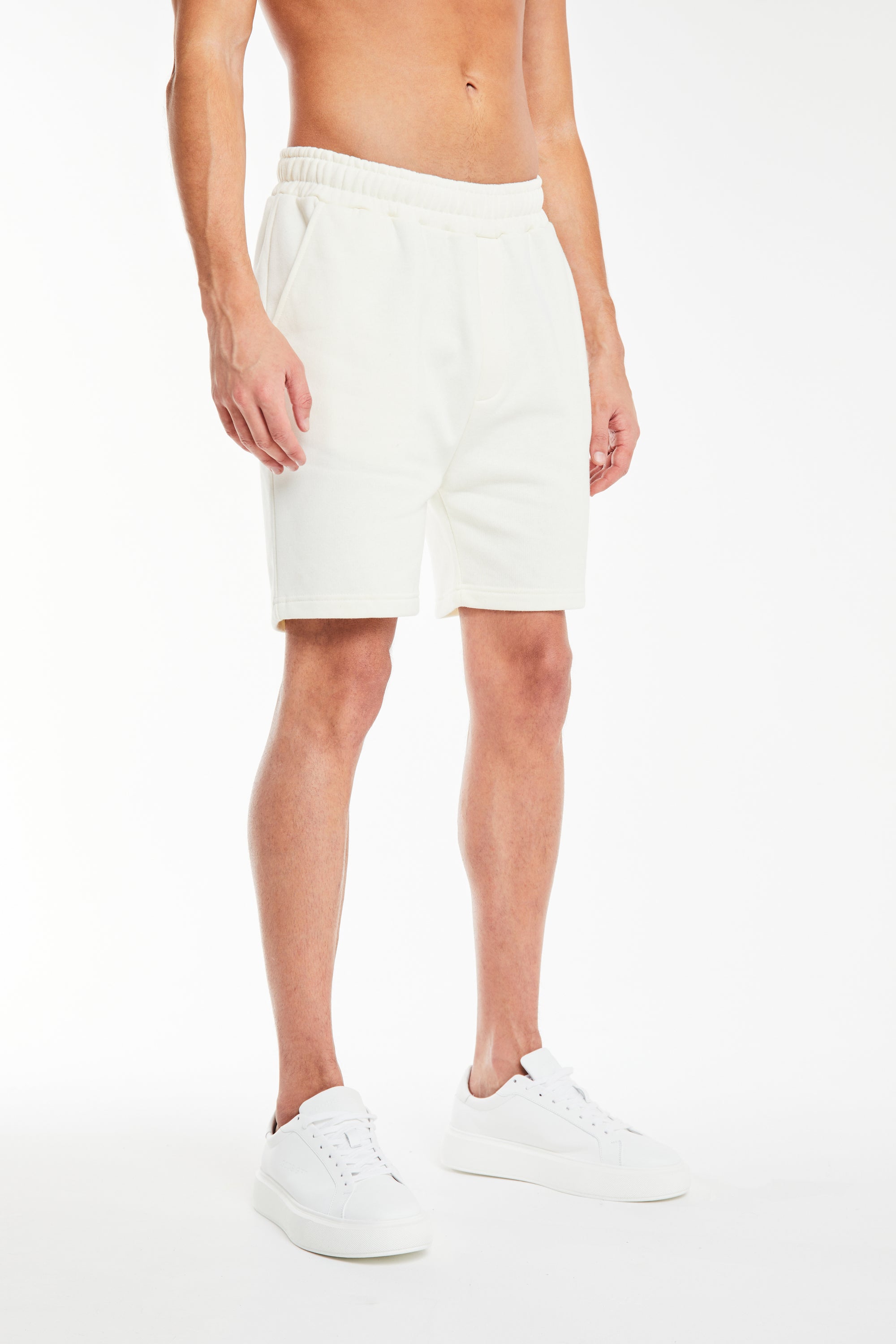 men&#39;s jersey shorts in cream