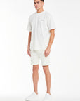 mens jersey shorts in cream