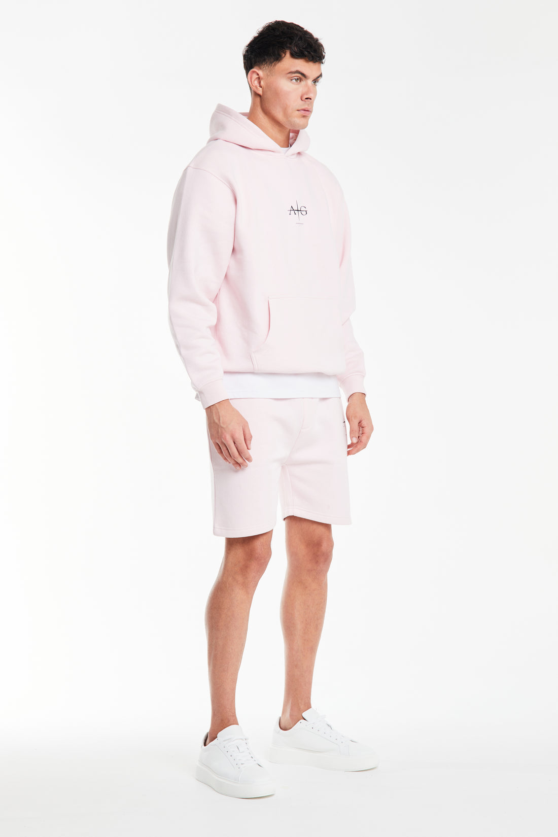 baby pink of men's summer twin sets