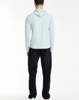 back profile of a men's hoodies sale in blue