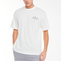 T-shirt for men on sale in white with 'Avant Garde Paris' logo on chest