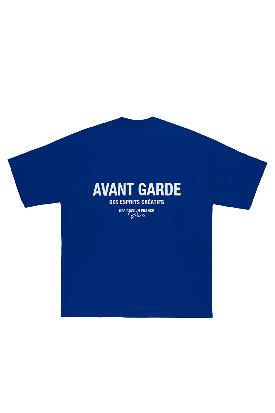 Blue branded mens t-shirt (Flatlay)