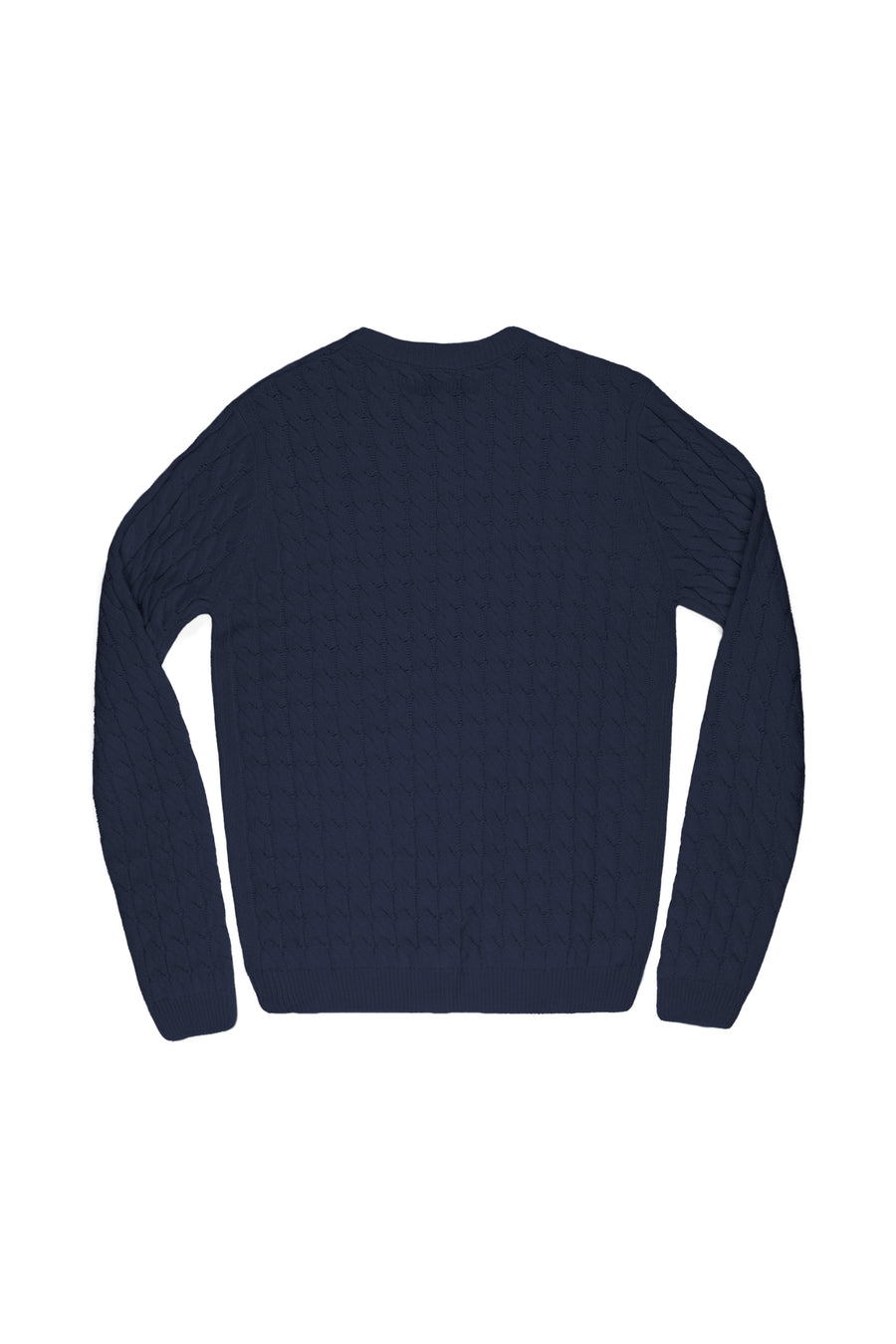 Cable Crew Neck Jumper in Navy