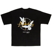 Mens graphic t-shirt with dove print in black