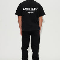 back design of Avant Garde t-shirt in black