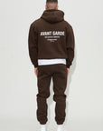 back design of Creatives full tracksuit in Chocolate